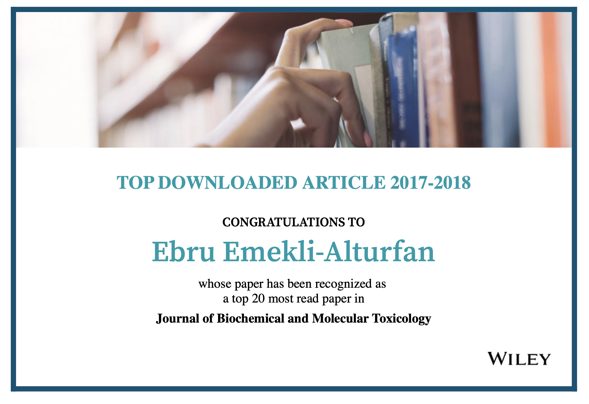 Prof. Dr. Ebru Işık Emekli Alturfan’ın Makale Başarısı 